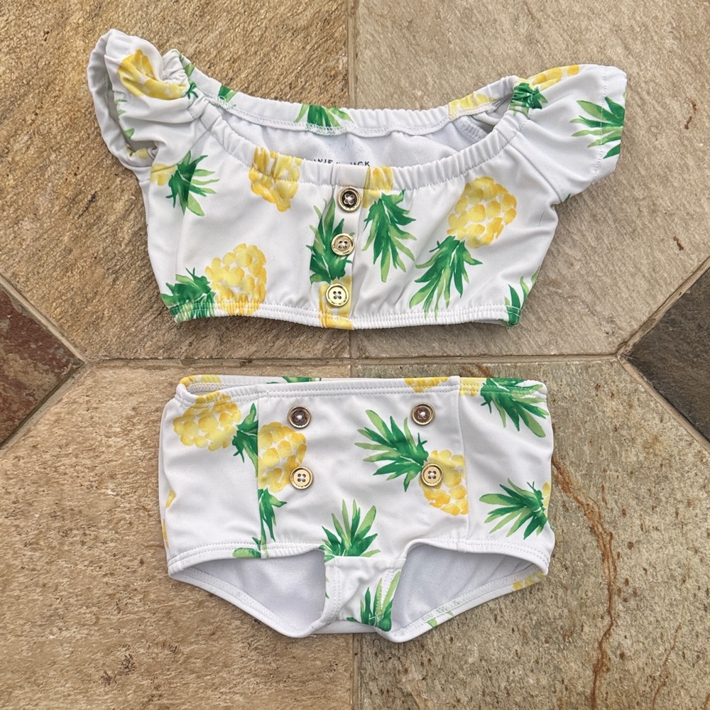 Janie and Jack Pineapple Print baby Swim Set